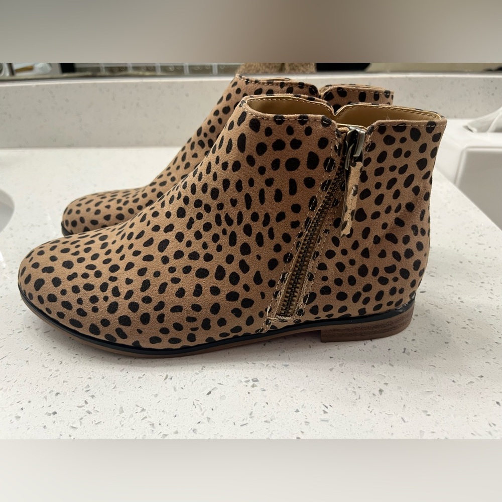 Cat & Jack Leopard Print Girls Ankle Booties